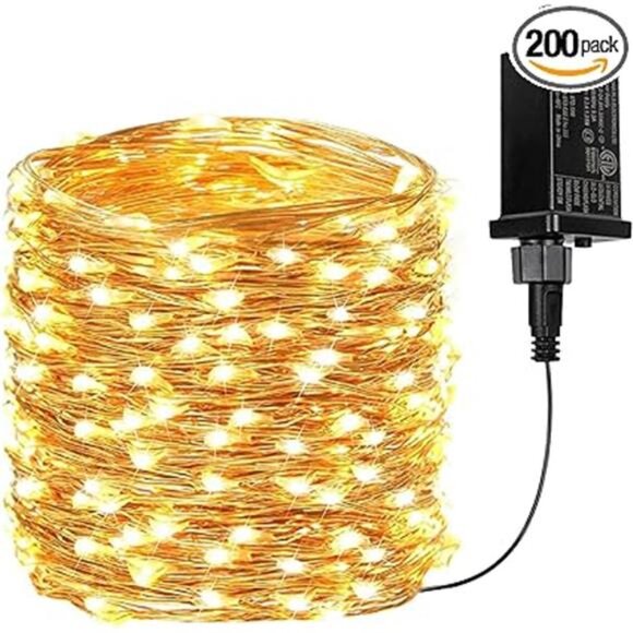 66Ft 200 LED Fairy Lights Plug in, Waterproof String Lights Outdoor 8 Modes - Picture 7 of 7